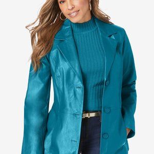 Jessica London Leather Blazer size 20